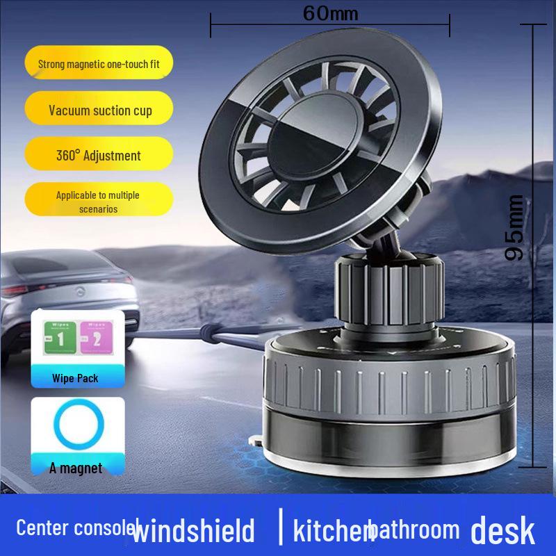 Magnetic 360° Rotating Car and Desktop Phone Holder with Vacuum Suction Cup