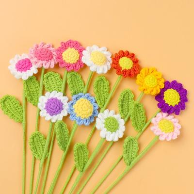 Sonnenblumen-Häkelblume Handgestrickte Tischdekoration Festliche Künstliche Blumen Für Brautparty-Dekoration