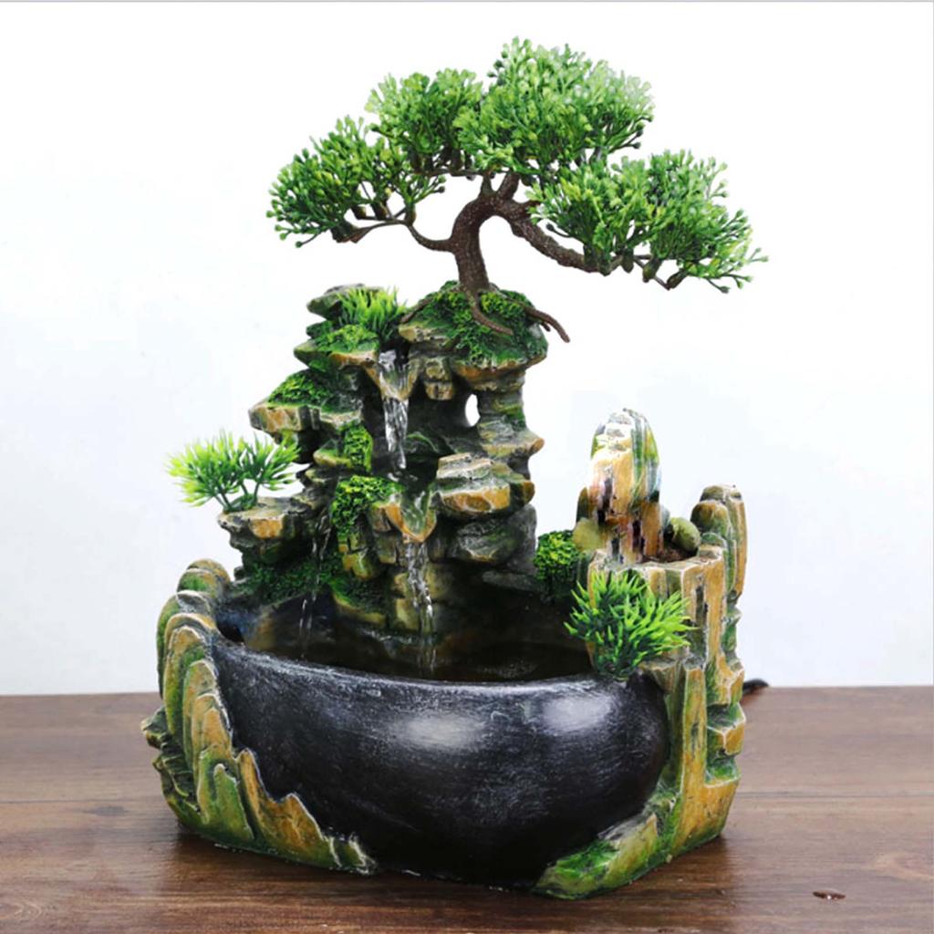 Humidificador de cascada con fuente atomizadora de escritorio para decoración de escritorios de oficina y hogar.
