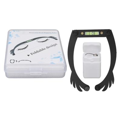 Eyebrow Bow Mapper Foldable Bow Tattoo Line Ruler Reusable Tattoo Eyebrow Ruler with Strings Black