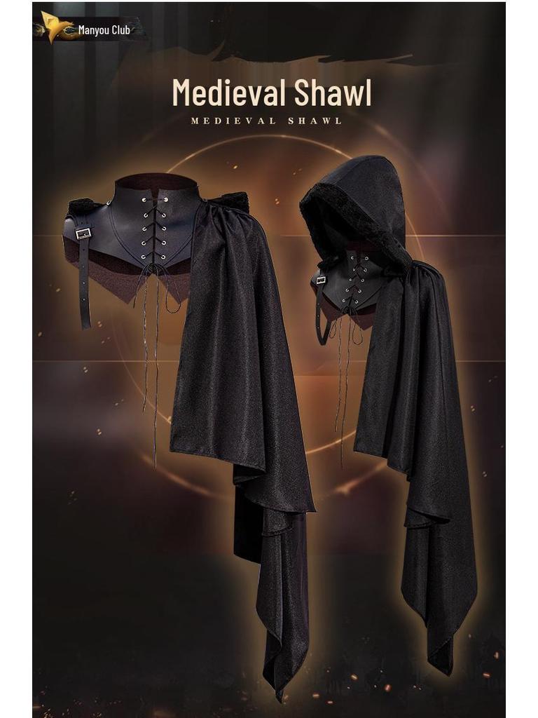 Men's Medieval Vampire Demon Costume Shawl - Halloween, Cosplay, Stage Performance, Party Cloak Cape