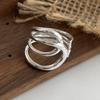 925 Sterling Silver Rings for Women Couple Minimalist Handmade Simple Interlines Ring Fine Jewelry Gift Prevent Allergy