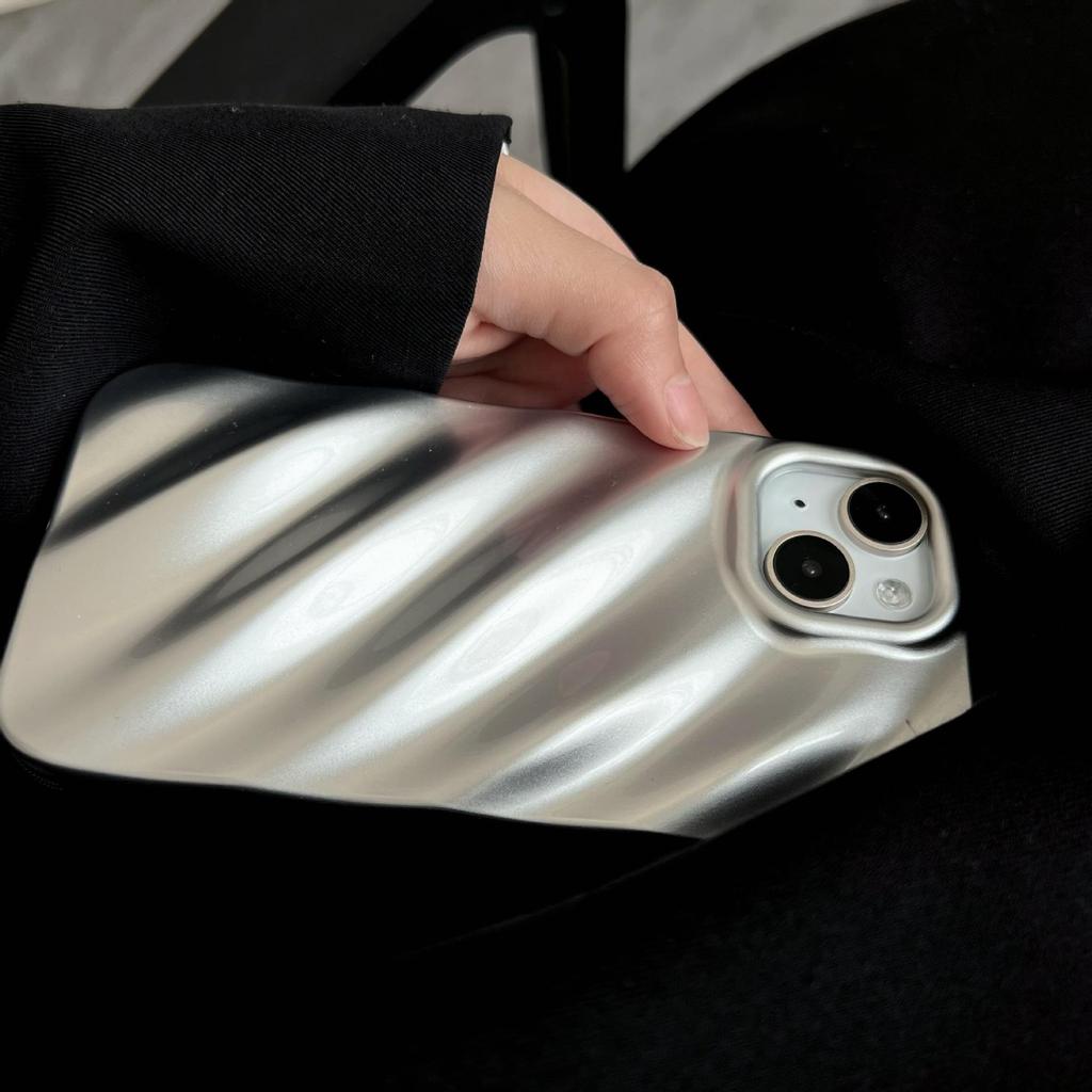 Silbernes Wellen-Handyhülle geeignet für iPhone 11, iPhone 12, iPhone 13