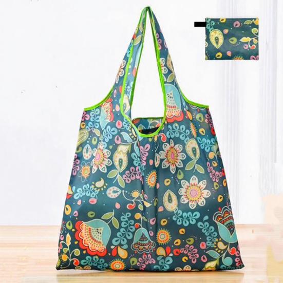 Folding Shopping Bag Reusable Tote Cute Prints Foldable Portable Animal Plants Fabric Grocery Shopping Tote