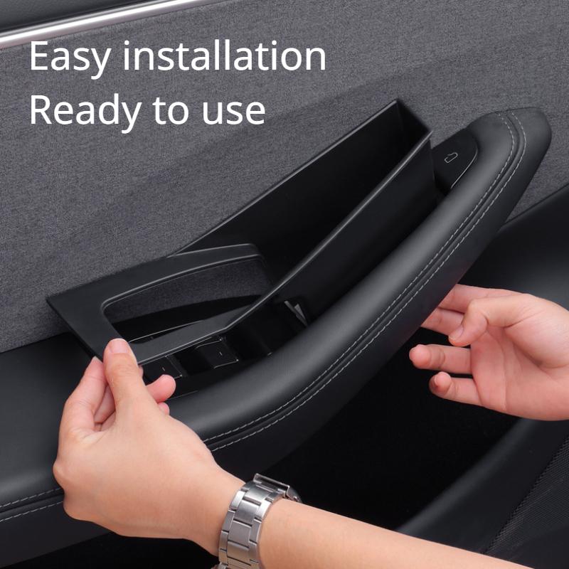 For Tesla Model Y/3/3+ Model Y Juniper 2025 Car Door Storage Box Four-door Inner Handle All-inclusive Storage Box Accessories