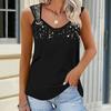 Ladies' Outdoor Casual Sports Double Loop Buckle Vest with  Drawing Shiny Solid Color Print Pattern ,V-neck, Sleeveless, Medium Stretch Fabric