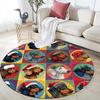 Colorful Dachshund pattern round rug,Carpet Rug for Living Room Bedroom  Playroom ,Non-slip Floor Mat,Holiday Gifts and Birthday Gifts.