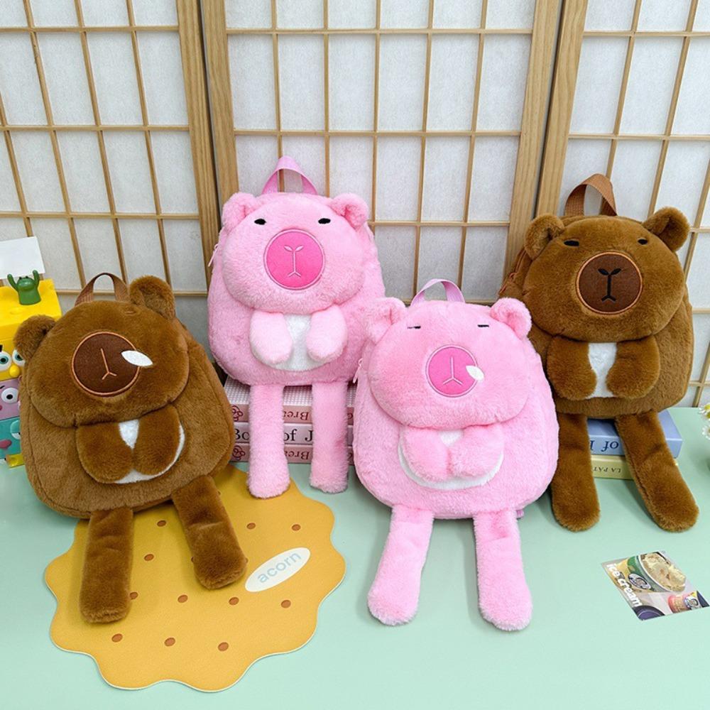 Long Leg Capybara Plush Bag Animal Cute Shoulder Bag Kawaii Capybara Plush Backpack  School
