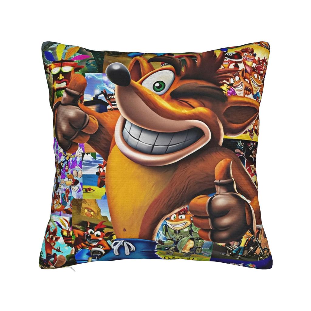 Dekorative Kissenbezüge Crashs Bandicoots Cartoon Merch Sitz Videospiel Kissenbezug Hülle Dropshipping Mehrere Größen