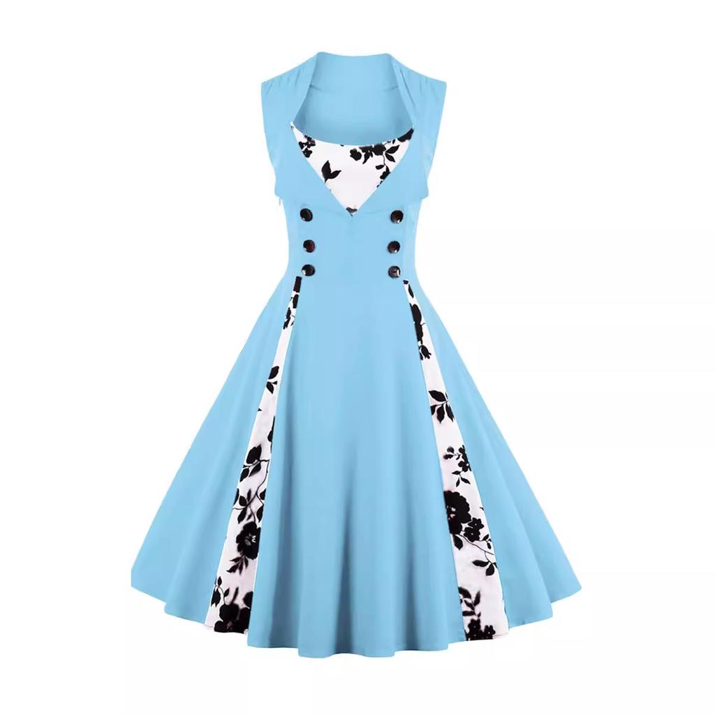 Herbst und Winter Neue Damenmode Kontrast Karo Steppung Zweireihiges Langarm Slim Kleid Lässig Damen Unterteil Rock