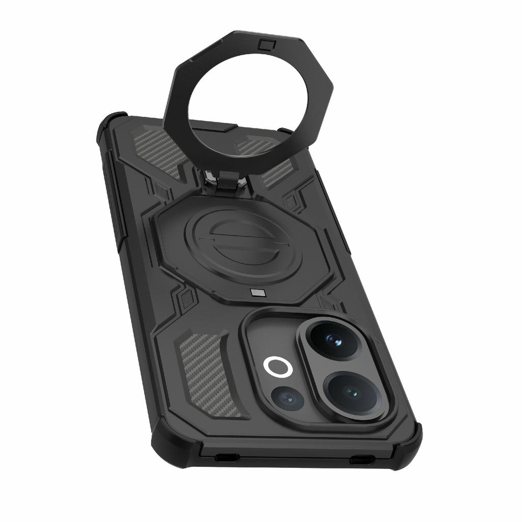 For Vivo V60 5G Magnetic Case Rotating Metal Kickstand Shockproof PC+TPU Phone Back Cover