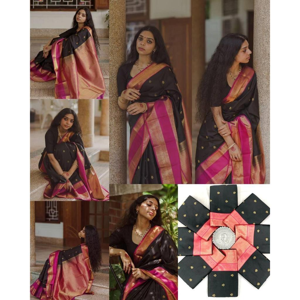 New Launch - Soft Lychee Silk Saree with Rich Pallu and All Over Jacquard Work