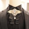 Retro Rhinestone Collar Flower Elegant Men's Suit Accessory Formal Gentleman's Bow Tie  Man