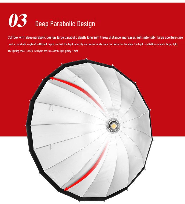 8-Sided Quick-Release 90/120cm Deep Parabolic Softbox for Photography and Video Lighting