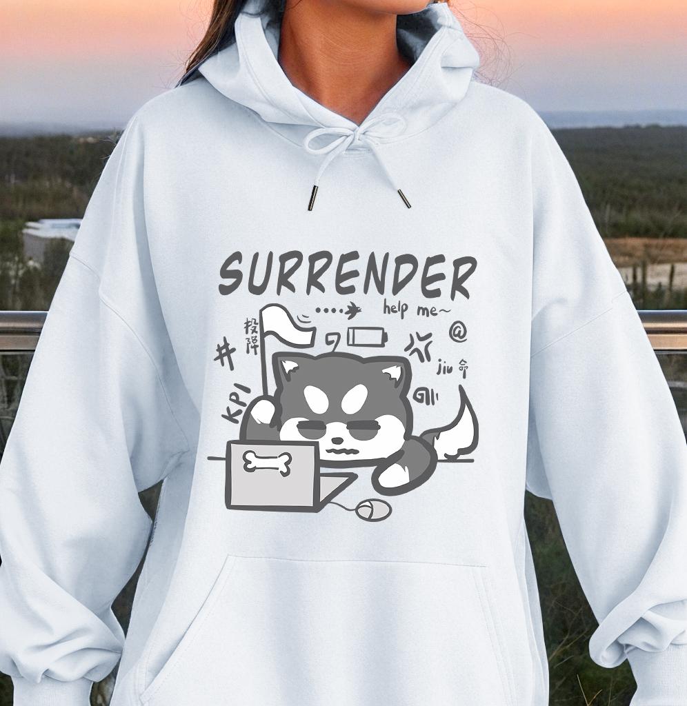Surrender A Tired Working Dog Design Women Hoodie Cartoons Sport Streetwears Basic Street Tracksuit Casual Creativity Pullover