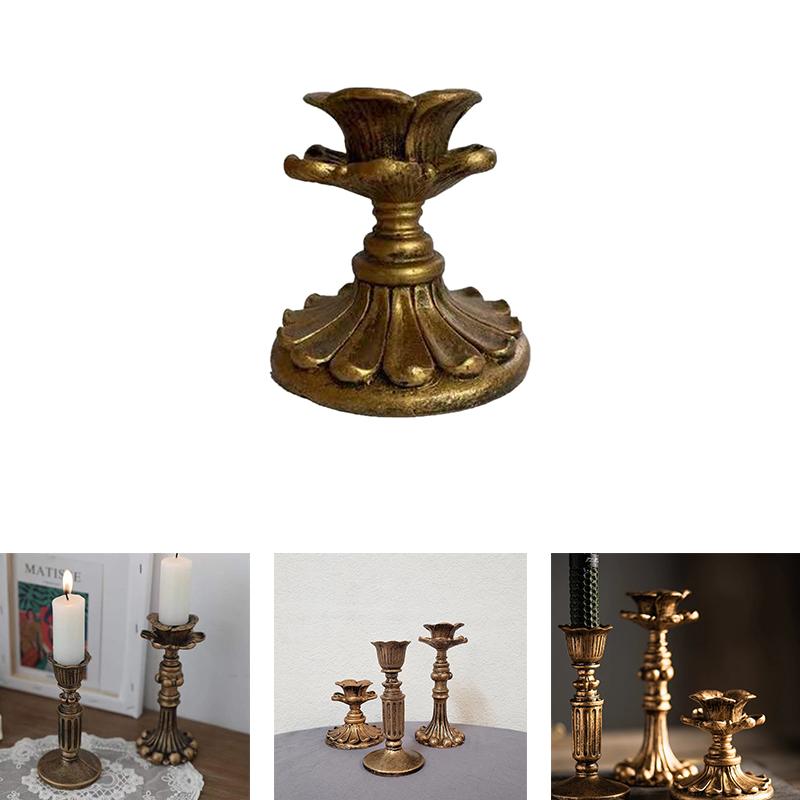 Retro svícen z pryskyřice svícen Nostalgický starožitný francouzský stojan na svícen