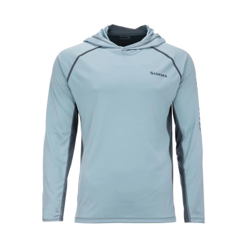 Simms Angler Langarm Kapuzen-Sonnenschutzhemd Herren Outdoor Angeln UV-beständig Schnelltrocknendes Oberteil