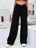 Retro Washed High-Waist Straight Leg Jeans for Women - Slimming Wide-Leg Style for Spring and Autumn 2026