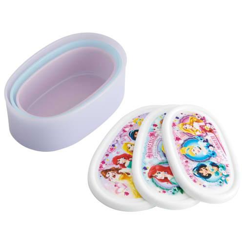 Skater Lunch Boxes, Sealable Storage Containers, Made in Japan (Large 400ml, Medium 280ml, Small 180ml), Set of 3, Ag+ Antibacterial, Disney Princess