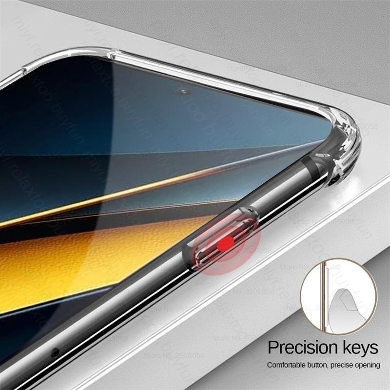 Clear Airbags TPU Soft Case For Xiaomi Poco X6 X7 Pro 5G Camera Protect Shockproof Frame Coque Poko Little X7Pro X6Pro X 6 7 Pro