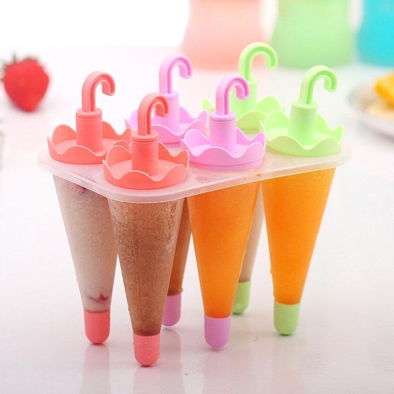 Ice Making Summer Umbrella Shape DIY Ice Cream Mould Pops Juice Popsicle Mould Pudding Jelly Molds C LS