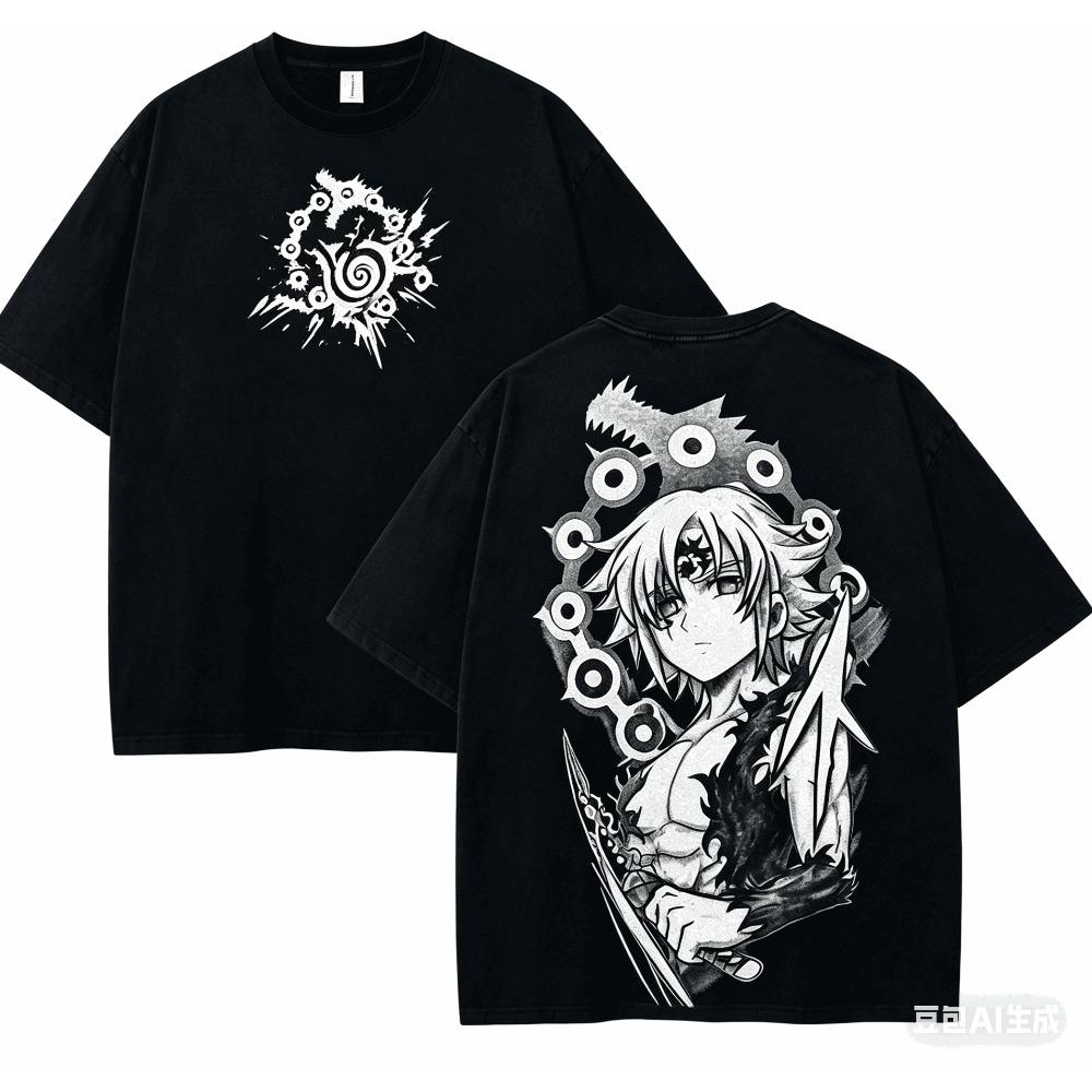 Seven Deadly Sins Cotton T-shirt Year Round Clothing High Quality Personality Clothes Plus Size Unisex New Model Retro Fashion