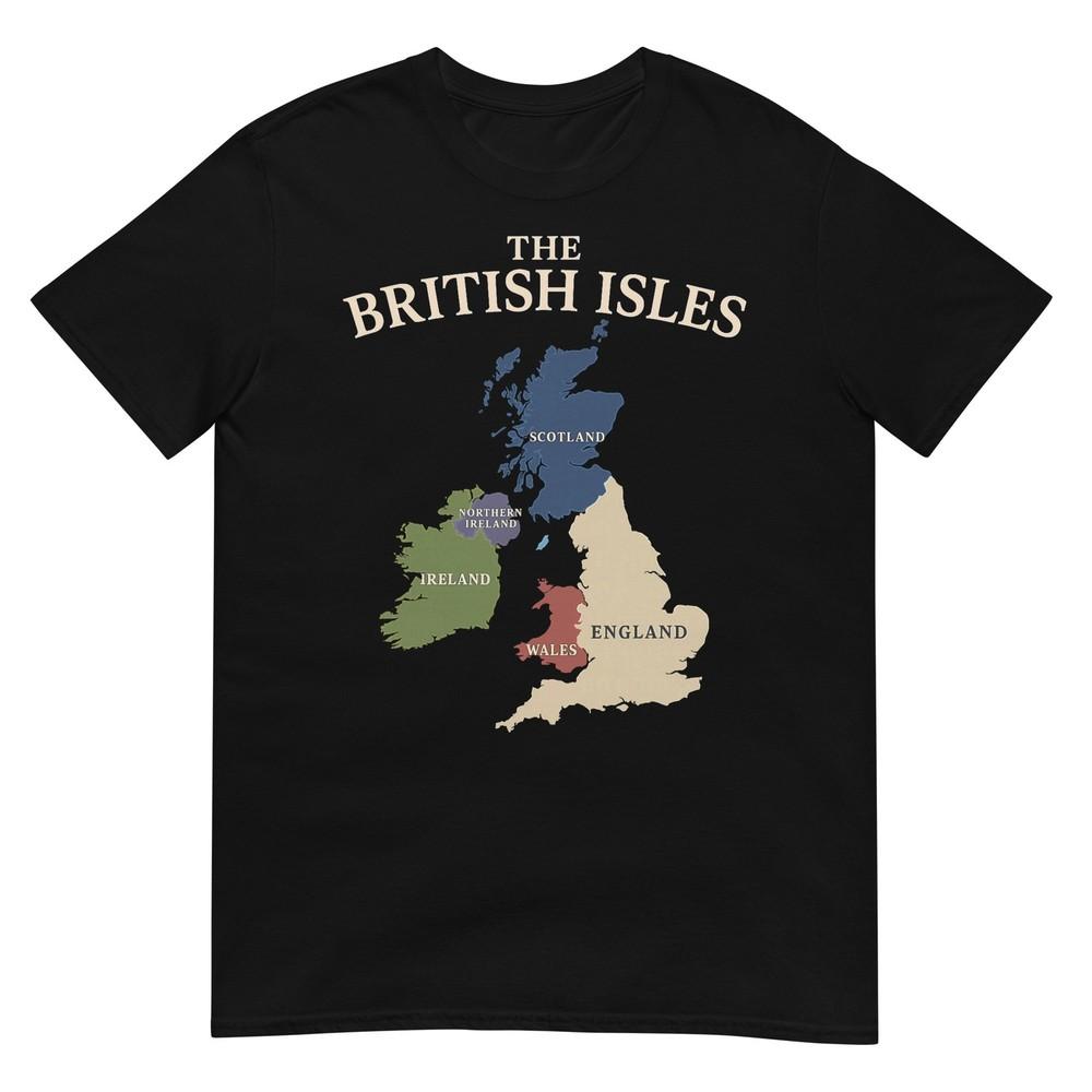 British Isles Sea Ireland Scotland Wales England Map Coins Tshirt