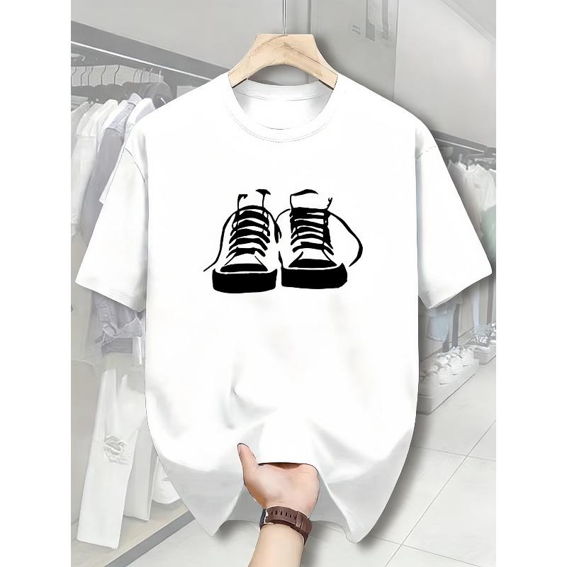 

Європейські розміри Чоловіча Повсякденна Спортивна Модна Тенденція Фітнес На відкритому повітрі Вдома Футболка з коротким рукавом, З 2D-друкованими візерунками, Еластична та Зручна 4XL білий