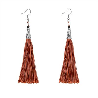 Women Fringe Earrings Female Boho Eardrop Long Dangle Office Lady Bohemia Tassel Ear Hook