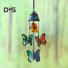 Butterfly Wind Chime Metal Stained Glass Wind Chime Hanging Decoration for Indoor Outdoor Garden Patio Porch Home Decor