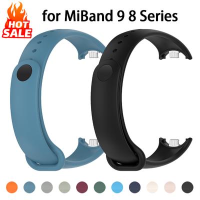 Silikonový řemínek pro Xiaomi Mi Band 9 8 Řemínek NFC Sportovní gumový náramek Náramek pulseira correa Xiaomi Smart Band 8 Příslušenství