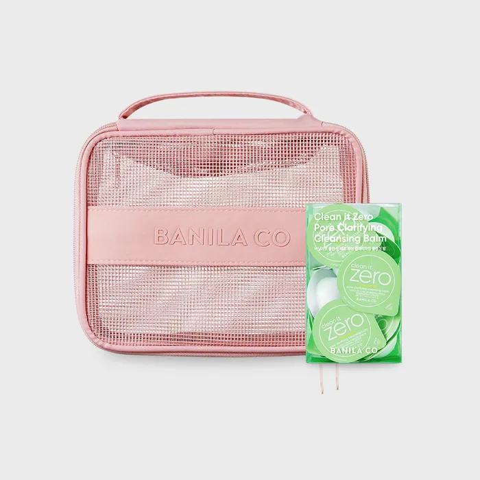 [SET] Pink Square Travel Pouch + Cleansing Balm Travel Kit (3mlx16)