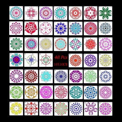 48 Mandala Auxiliary Painting Template Mandala Stone Painting Creative DIY Handmade Template
