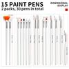 Nail Art Pinsel Werkzeuge Set - 15 Stück Nagellack Pinsel Nageldesign Pinsel Malset Punktierwerkzeuge für Nail Art Pinsel für Gel-Nagellack
