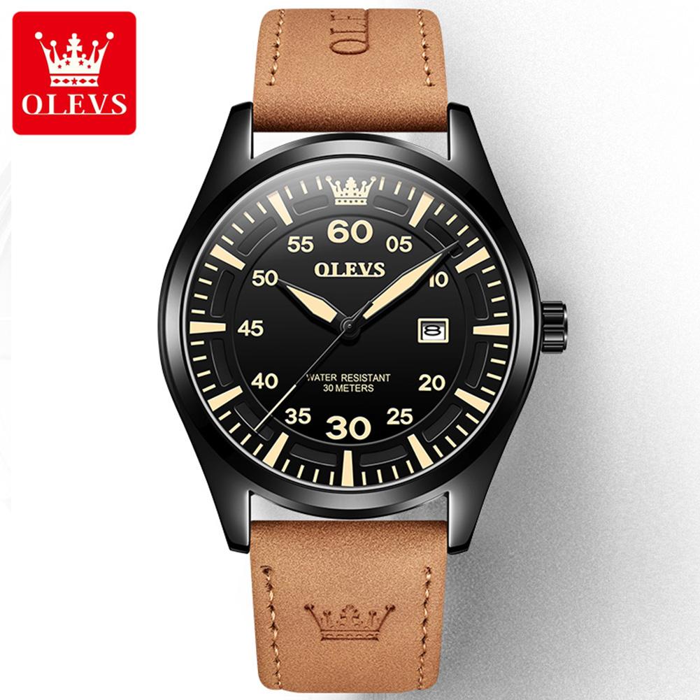 OLEVS 9962 Oem logo Watch Waterproof  Fashion Classic Relojes  Wrist Custom Calendar Leather Luxury Men Quartz Watches