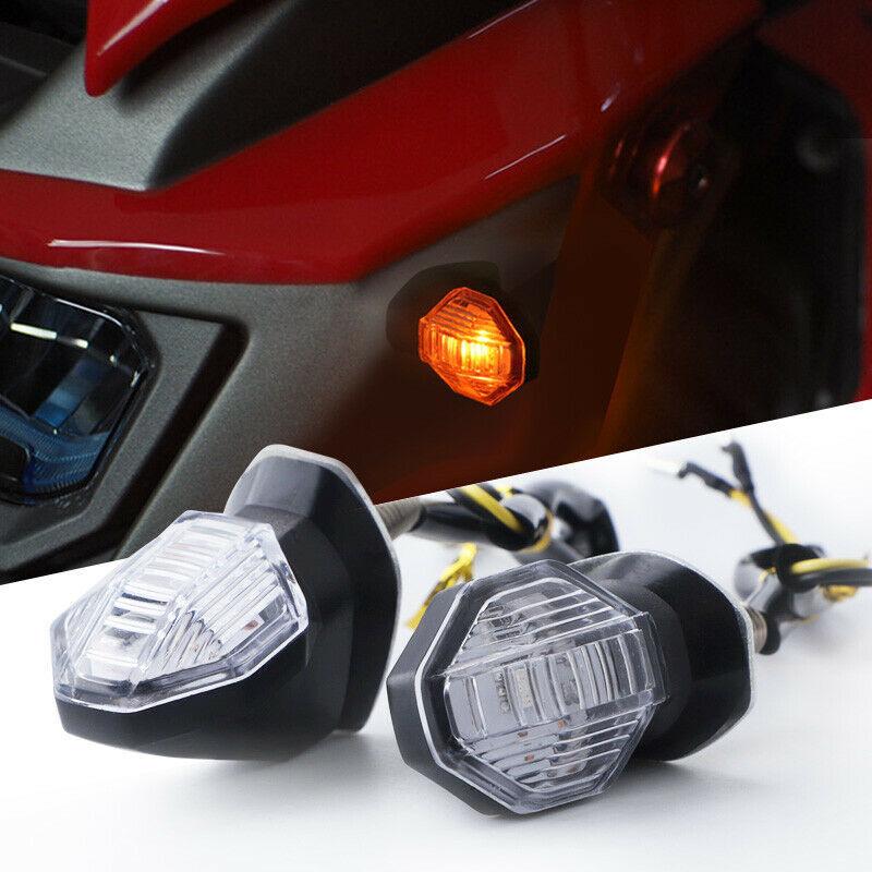 2pcs  Mini Universal Motorcycle LED Turn Signal Indicator Blinker Light Motorbike янтарь