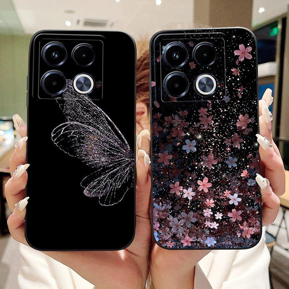 Beautiful Floral Phone Case For Infinix Note 40 4G / Note40 Pro / Note 40 Pro+ (40 Pro Plus) Soft Silicone Cover Bumpers
