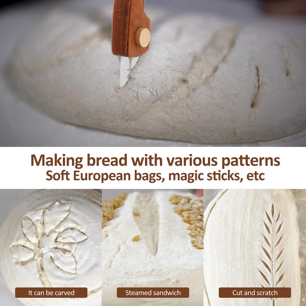 Bread Cutter French Bread Scoring Lame Dough Slashing Tool with 5 Blades Bread Scoring Knife Baking Tool Sourdough Toast Knifes