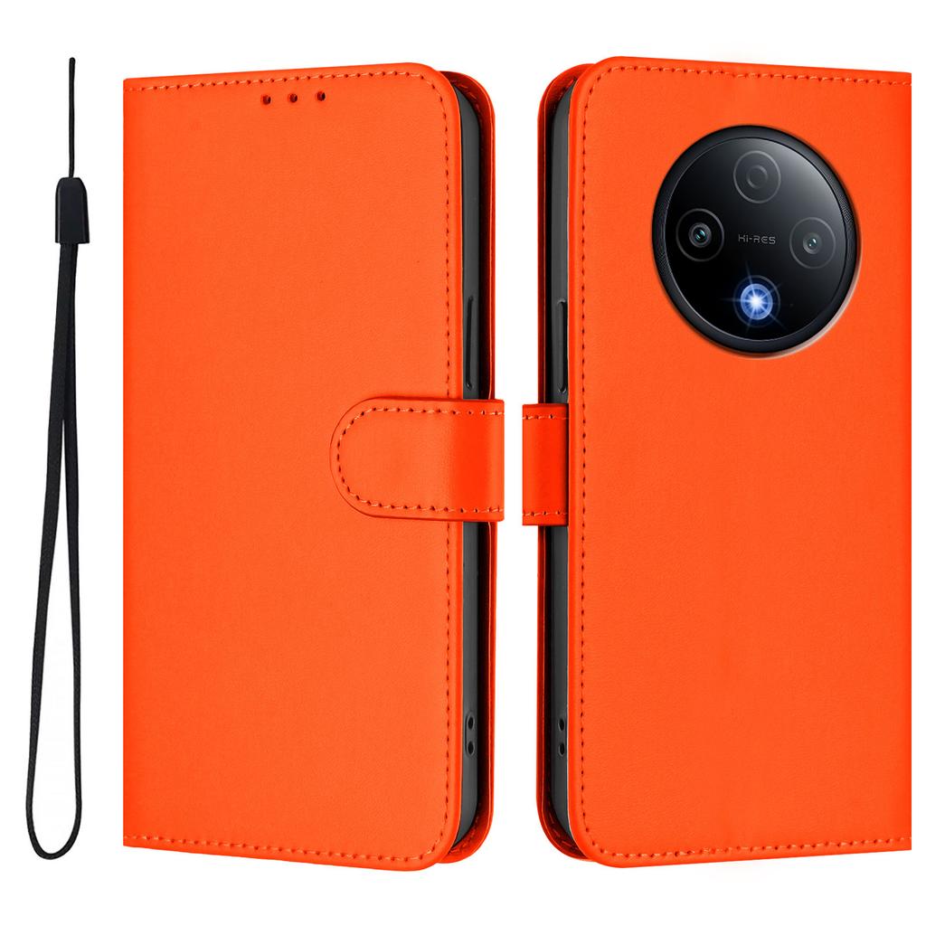For Xiaomi Redmi 15 4G (EU) (171mm) Case Solid Color Wallet Leather Phone Cover with Strap
