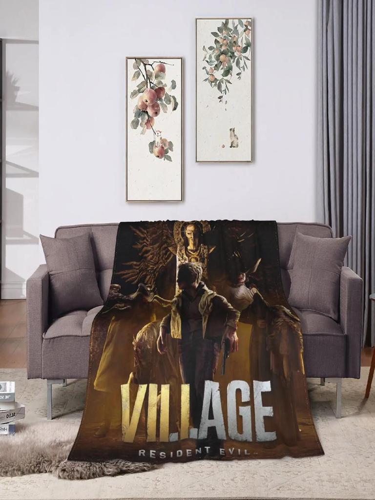 Resident Evil Village Coperta Morbida Copriletto Plaid per Autunno Moda da Esterno Copriletto Adatto per Ragazzi e Ragazze