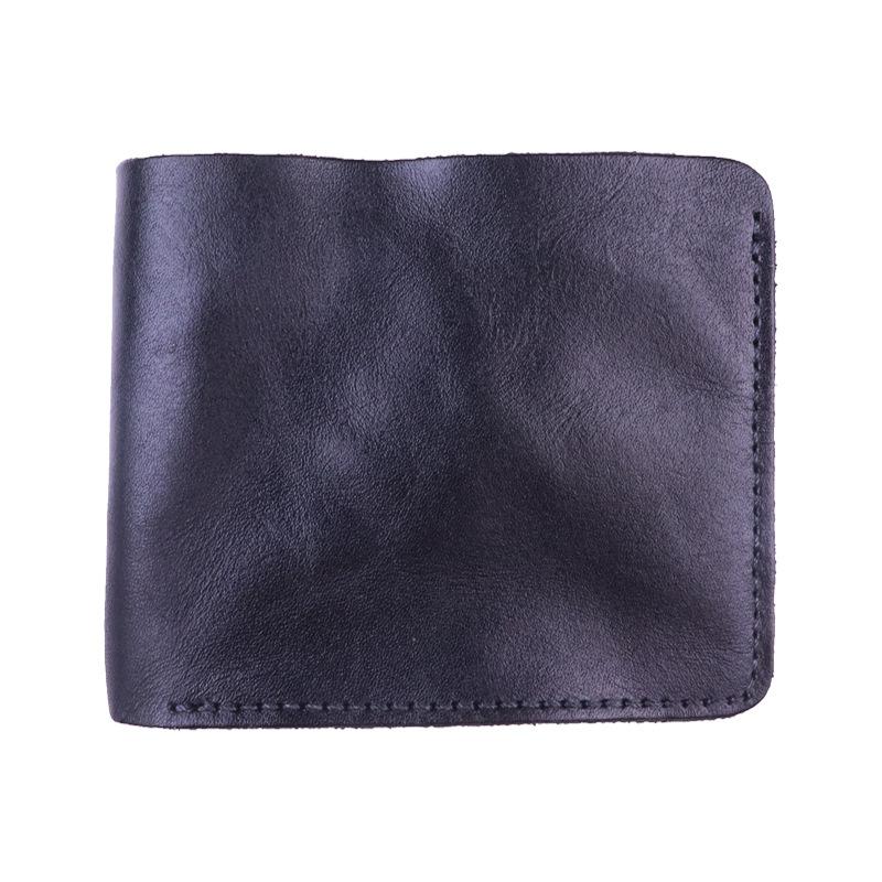 New Japanese Style Vegetable Tanned Leather Wallet for Men, Retro Style, Hand Polished, Old, Large Banknote, Cowhide Wallet, Simple Student Wallet