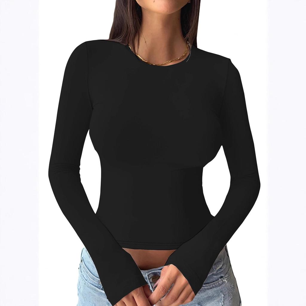 European & American Women's Autumn/Winter Slim Long Sleeve Top – Sexy & Warm Base Layer