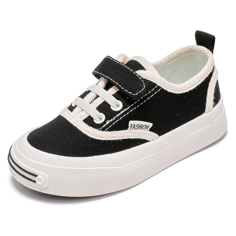 Children's Board Shoes Low-top Canvas Shoes Boys Casual Shoes Spring and Autumn Versatile Girls Black and White Plaid