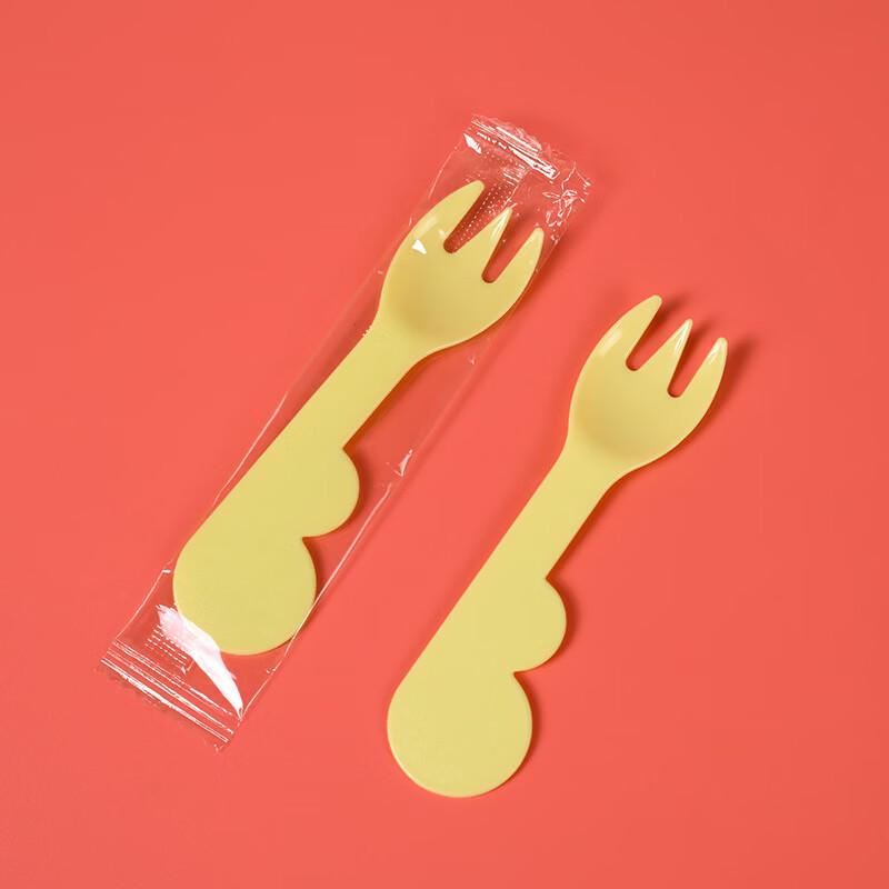 Disposable Individually Wrapped Cloud Fork & Spoon Set (100 Pcs)