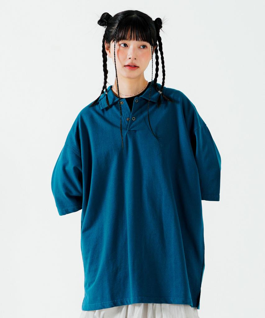 PUNCHLINE Shower Wash Collared Short Sleeve 5-Piece Set Teal Blue Wsst6220