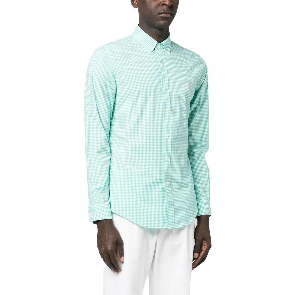 Polo Ralph Lauren Ss23 Logo Embroidered Polo Shirt Men Shirts Green 710859882-012
