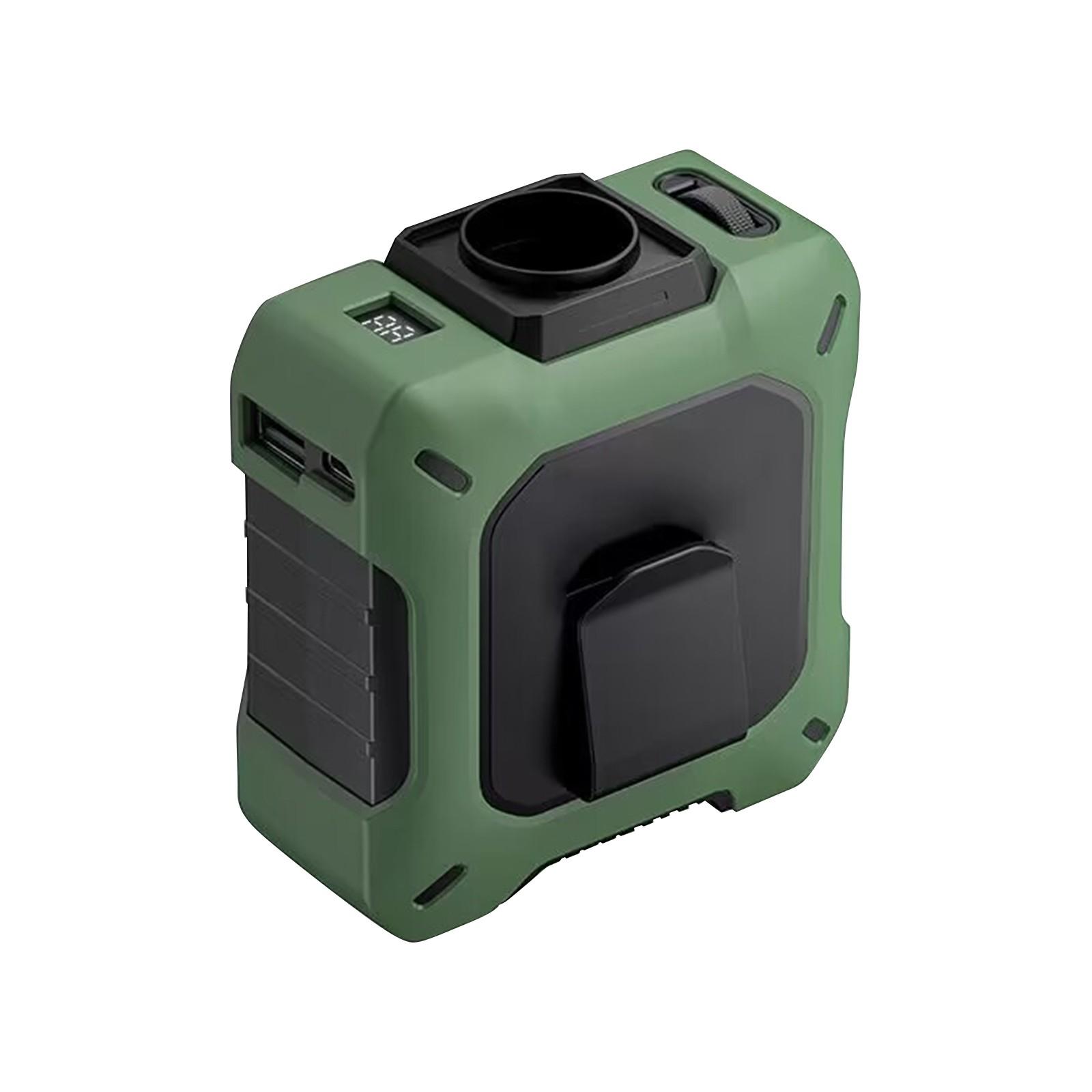 

Высокоскоростной носимый поясной вентилятор - портативный вентилятор с аккумулятором и функцией зарядки телефона для активного отдыха One Size зелёный