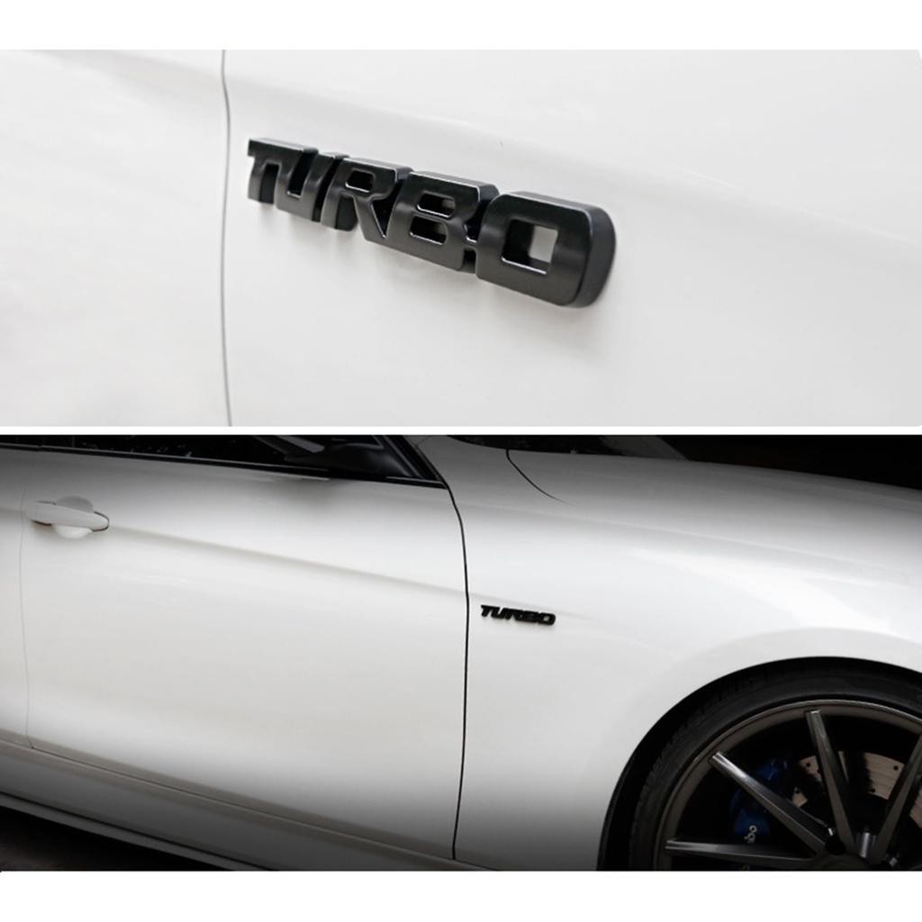 YIDELI Universal TURBO Sticker Turbo Car 3D Emblem Logo Chrome