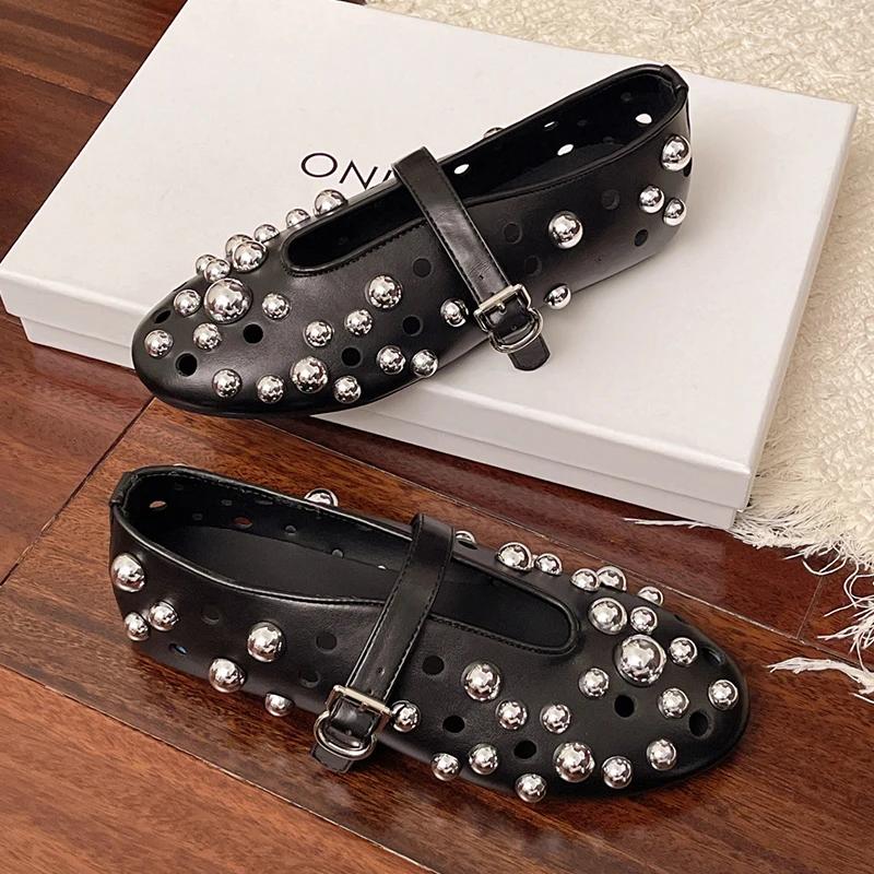 Fashion Designer Women Flats Loafers Shoes Luxury Hollow Sandals Ballet Woman's Shoes Summer 2025 Brand Casual Sneakers Zapatos De Mujer