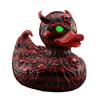 Devil Skull Duck Figurine Gothic Punk Halloween Duck Ornament Resin Demon Duck Statue with Glowing Green Eyes for Desktop Car Decoration